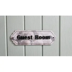Guest Room Deluxe Decorative Decoupaged Door Sign With Raised Lettering Handmade