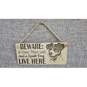 Crazy Plant and Dog Lady Jack Russell Decorative Signs and Plaques