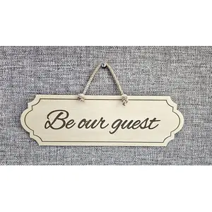 Be our Guest hanging wall plaque / sign delicate classy design