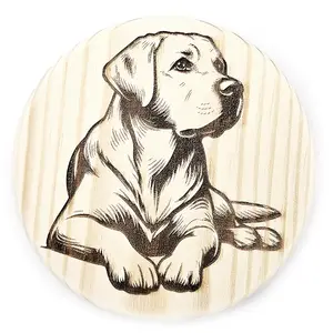 Labrador Round Wooden Coaster Gift Ideas for Pet Dog Owners