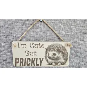 Cute Hedgehog Decorative Sign | Plaque | Wall or Desk Mount With Humorous Quote