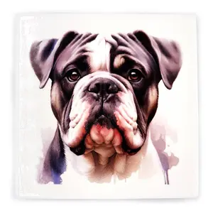 Bulldog Square Ceramic Coaster Gift Ideas for Pet Dog Owners