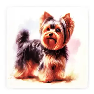 Yorkshire Terrier Square Ceramic Coaster Gift Ideas for Pet Dog Owners
