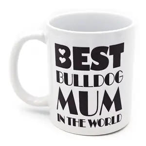 Personalised Grey Bulldog Mug White