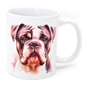 Personalised Grey Bulldog Mug White
