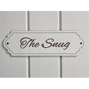 The Snug Room Decorative Door Sign | Plaque | Plain | Sage Green | Dusty Pink