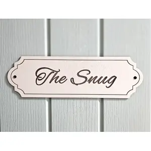 The Snug Room Decorative Door Sign | Plaque | Plain | Sage Green | Dusty Pink
