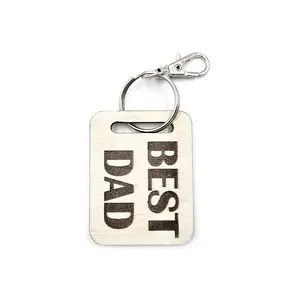 Frenchie Wooden Keyring with Split Ring and Clip | French Bulldog