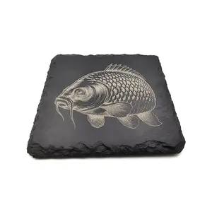 Carp Fishing Square Slate Coaster Gift Ideas For Fishermen | Anglers