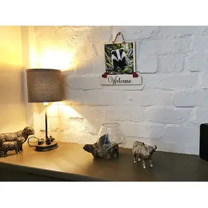 Badger Wildlife Welcome Sign Modern Design With Colourful Picture