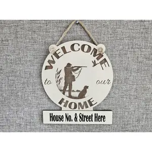 Personalised Welcome to our Home Hunting Scene Plaque Decorative Sign