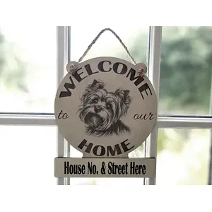 Personalised Welcome to our Home Yorkshire Terrier Plaque Decorative Sign