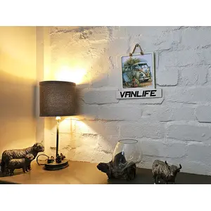 Vanlife Sign Modern Design With Colourful Picture Classic Campervan