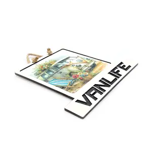 Vanlife Sign Modern Design With Colourful Picture Classic Campervan