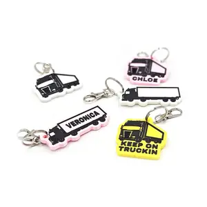 Lorry Truck Driver Keyring - Bag Tag Personalise With Your Name Reg Number