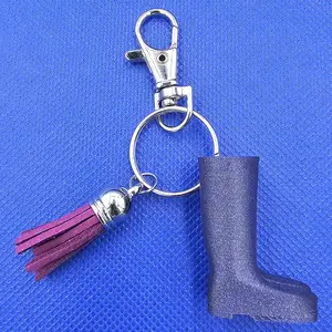 Welly Boot Gardening Themed Keyring with Tassle and clasp