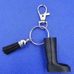 Welly Boot Gardening Themed Keyring with Tassle and clasp