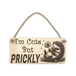 Hedgehog Plaque Decorative Sign With Funny Quote
