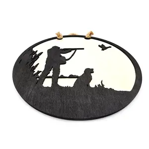 Hunting Themed Sign Shooting Scene Wall Plaque