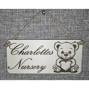 Personalised Nursery Door Sign | Custom Bedroom Door Or Wall Plaque | Baby and Toddler