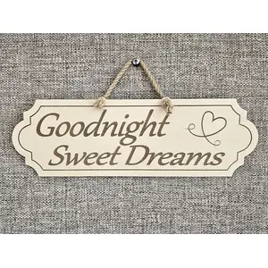 Goodnight Sweet Dreams Decorative Over Bed Sign | Plaque with Heart Design