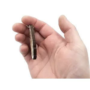 Personalised Long Haired Cat Wooden Keyring Shaped with Split Ring and Clip