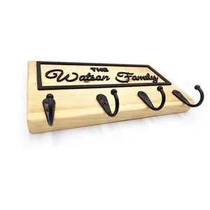 Personalised Key Holder Wall Mounted Solid Pine