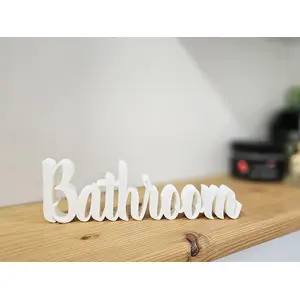 Bathroom Sign Ornament Decorative Plastic Plaque