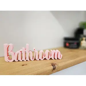 Bathroom Sign Ornament Decorative Plastic Plaque