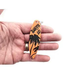 Surfs Up Keyring Surfboard Shaped - Bag Tag Charm