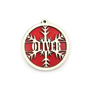 Personalised Christmas Tree Decoration Wooden Snowflake