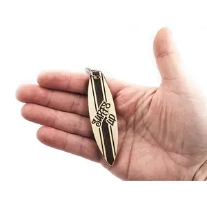 Novelty Surfboard Keyring Surfing Themed Wooden Key Chain
