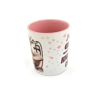 Highland Cow in a Bath Mug 11oz Pink and White