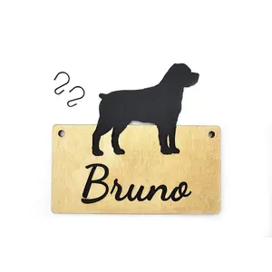 Rottweiler Cage Sign Personalised With Pets Bed Name Plaque