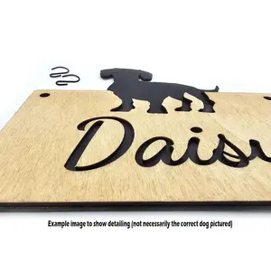 Dachshund Cage Sign Personalised With Pets Bed Name Plaque