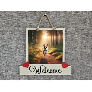 Chihuahua Welcome Sign Modern Design With Colourful Picture