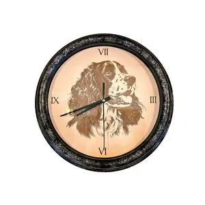 Wall Clock With Engraved Dog Image - Suitable For Outdoor Use