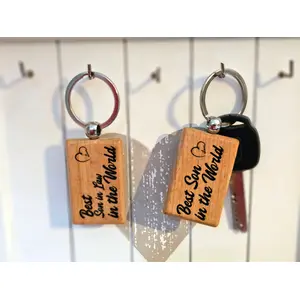Best Son / Son in Law in the World wooden Keyring high quality engraved