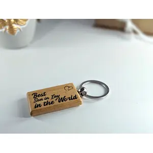 Best Son / Son in Law in the World wooden Keyring high quality engraved