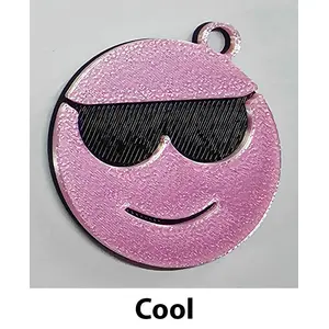 Emoji Keyring fun kids teenager bag tag keychain zip tag