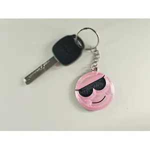 Emoji Keyring fun kids teenager bag tag keychain zip tag