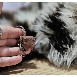 Highland Cow Keyring with Tassle and Clip