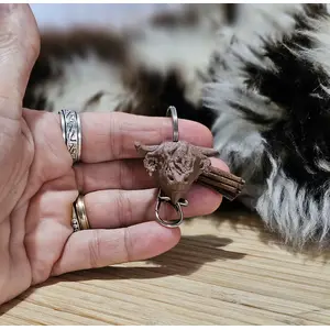 Highland Cow Keyring with Tassle and Clip