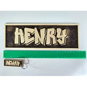 Childs Wooden Engraved Bedroom Door or Overbed Name Plaque