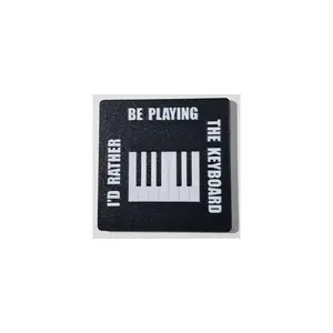 Id rather be playing the DRUMS black and white coaster table protector