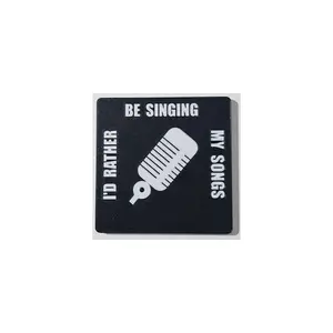 Id rather be playing the DRUMS black and white coaster table protector