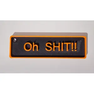 OH SHIT Adult Keyring Funny Rude Explicit Keyring