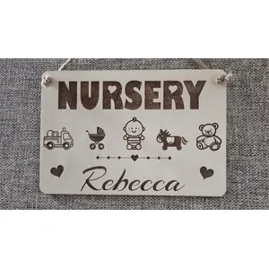 Nursery Door Sign | Plaque With Bedside Table or Shelf Option
