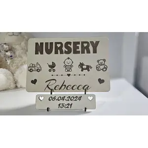 Nursery Door Sign | Plaque With Bedside Table or Shelf Option