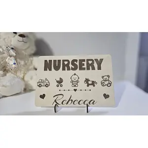 Nursery Door Sign | Plaque With Bedside Table or Shelf Option